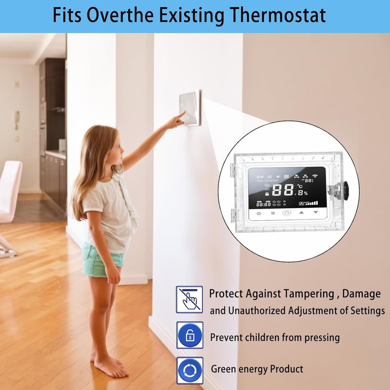 Young Dance Universal Thermostat Combination Lock Box, Clear Large Thermostat Guard for Wall Thermostats, Thermostat Cover Fits Thermostats 6.5 "H x 4.72 "W x 1.97 "D or Smaller (1 Set) - Image 5